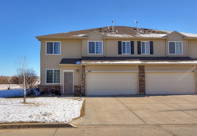 view of front of house with a garage