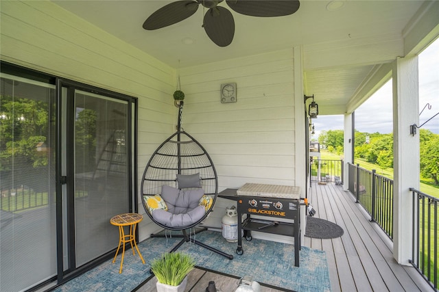 wooden deck featuring a porch