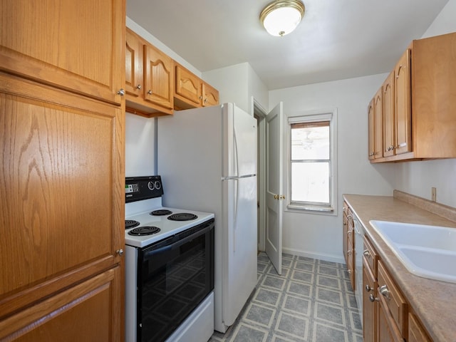 kitchen featuring electric range and sink