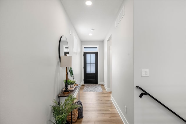 entryway featuring light hardwood / wood-style flooring