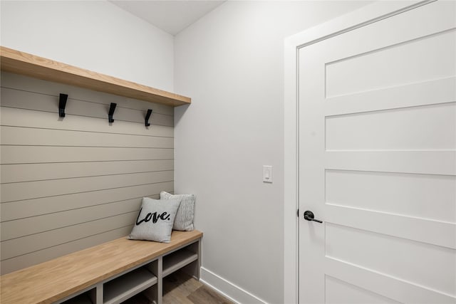 mudroom featuring hardwood / wood-style floors