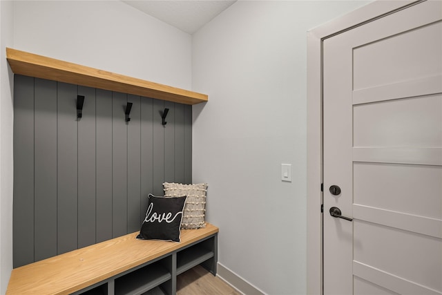 mudroom featuring light hardwood / wood-style flooring