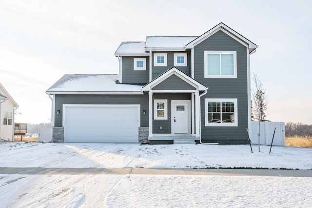 view of front facade with a garage