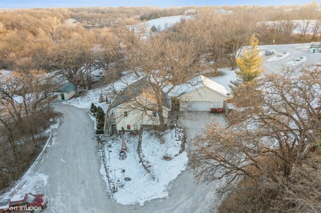 view of snowy aerial view