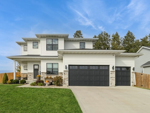 view of front of home with a front yard