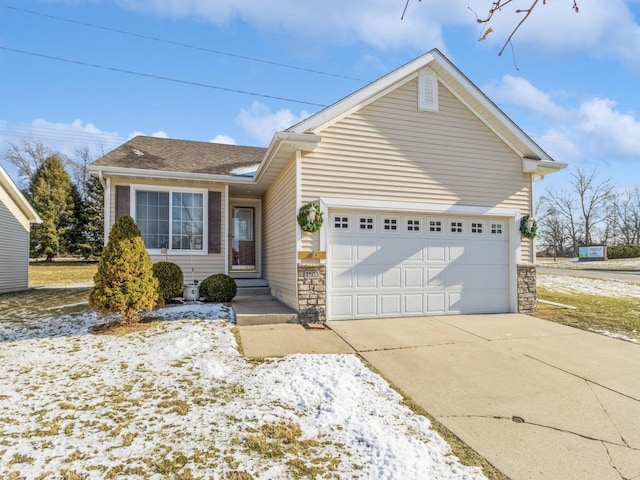 view of front of property featuring a garage