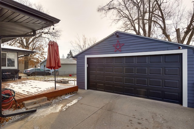 view of garage