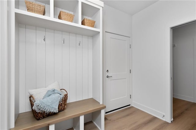 mudroom featuring light hardwood / wood-style flooring