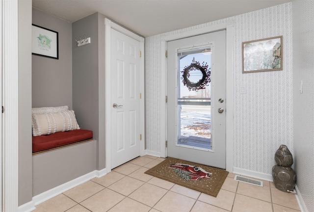 view of tiled foyer