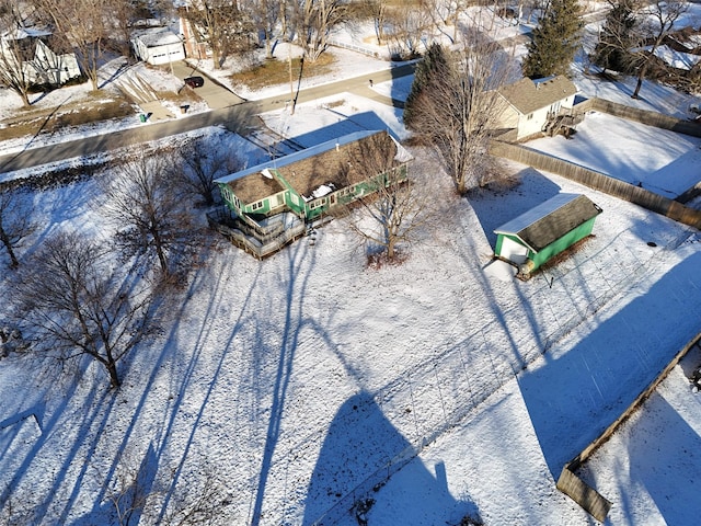 view of snowy aerial view