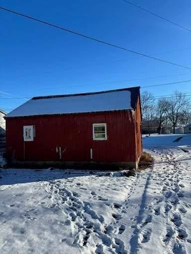 view of snow covered structure