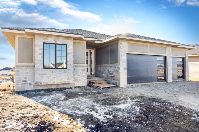 view of front of house with a garage