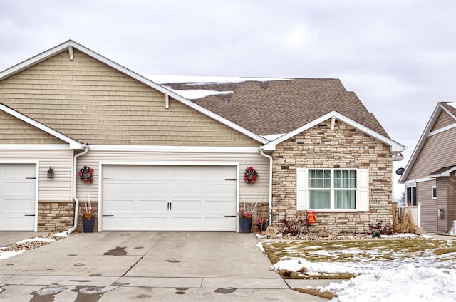 view of front of home with a garage