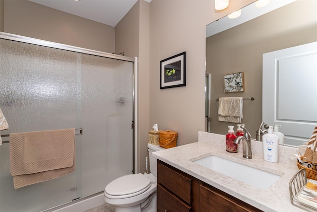 490 Bella Vista Ct, Huxley, IA 50124 - full bathroom featuring vanity, a shower stall, and toilet