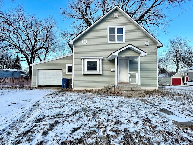 view of front of home with a garage