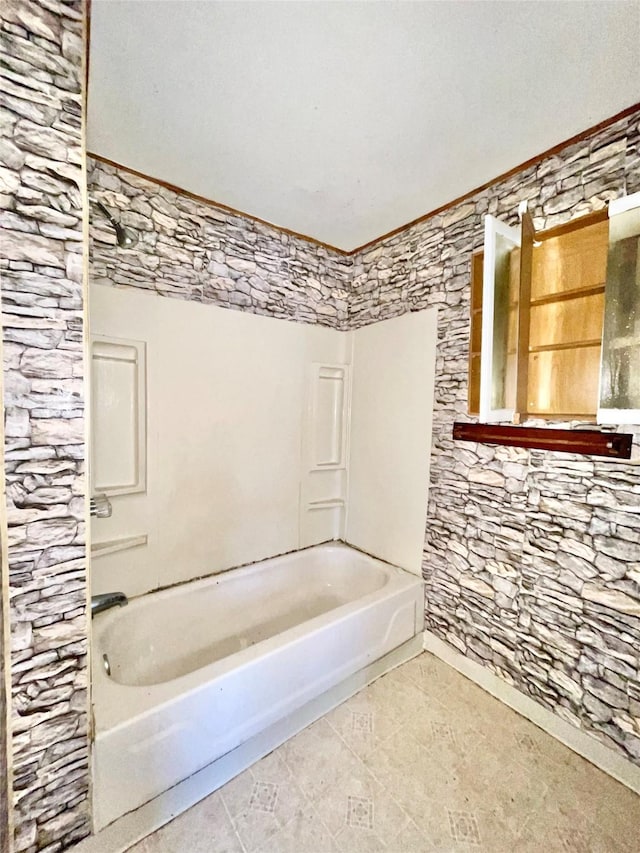 bathroom featuring tile patterned floors and shower / bathing tub combination