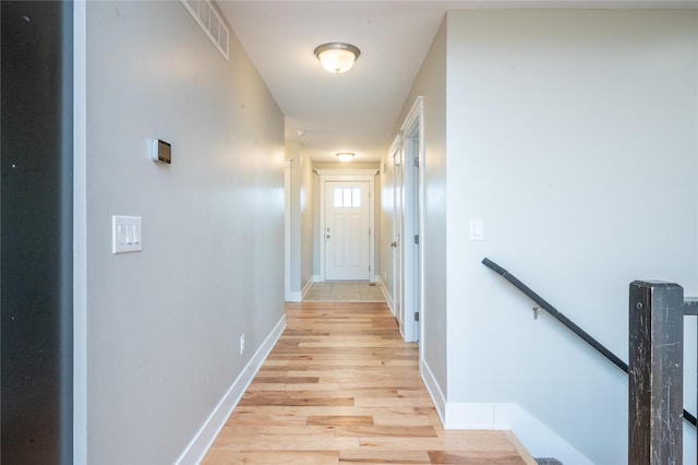 hall featuring light hardwood / wood-style floors