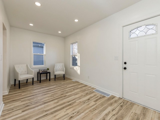 foyer featuring light hardwood / wood-style floors