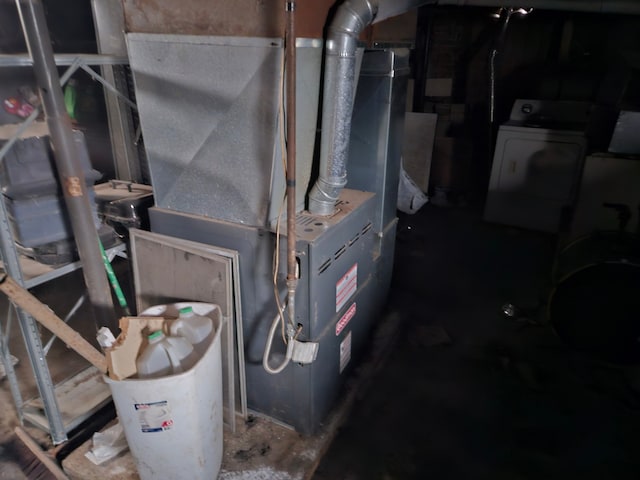 utilities with washer / clothes dryer and heating unit