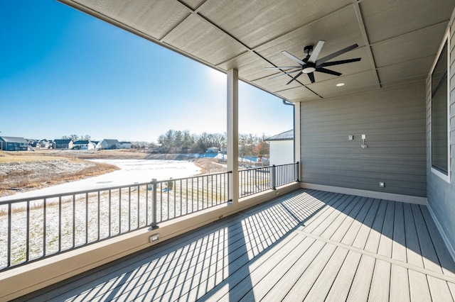 deck featuring ceiling fan