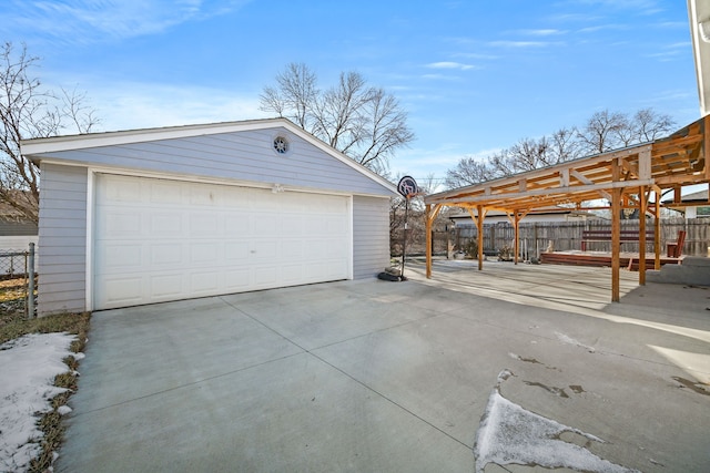 view of garage