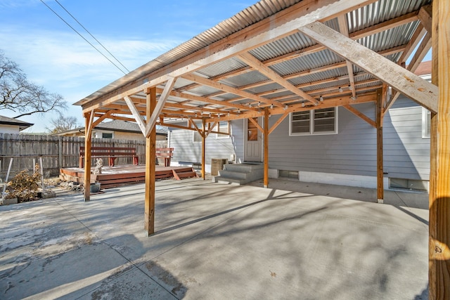 view of patio featuring a deck