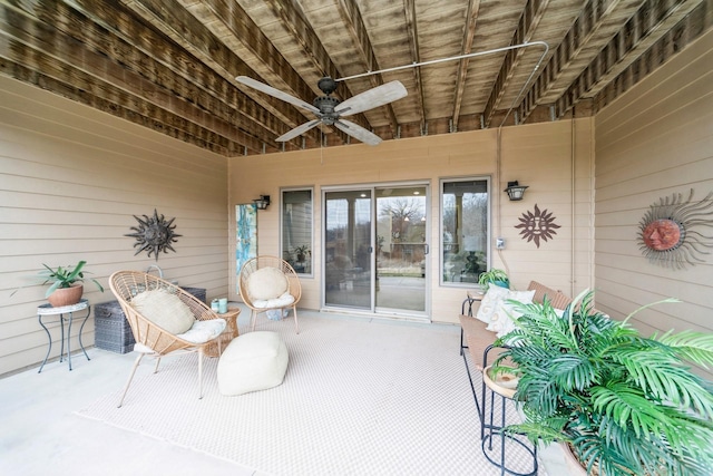 view of patio / terrace with ceiling fan