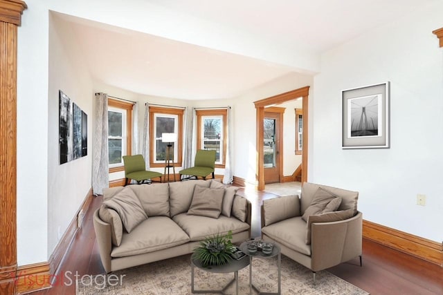 living room featuring hardwood / wood-style flooring