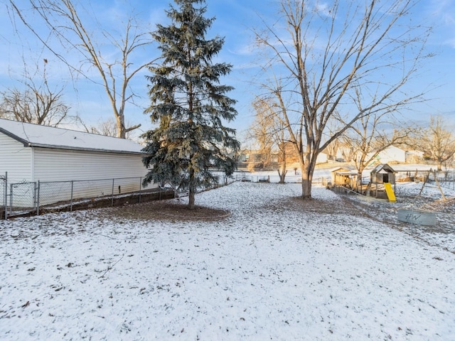 view of snowy yard