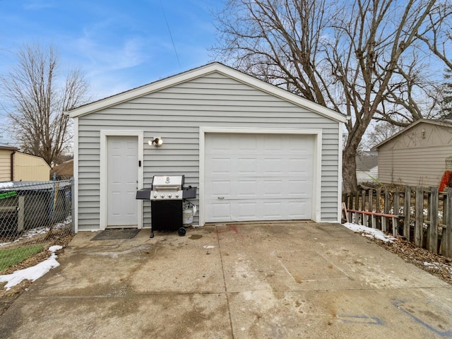 view of garage