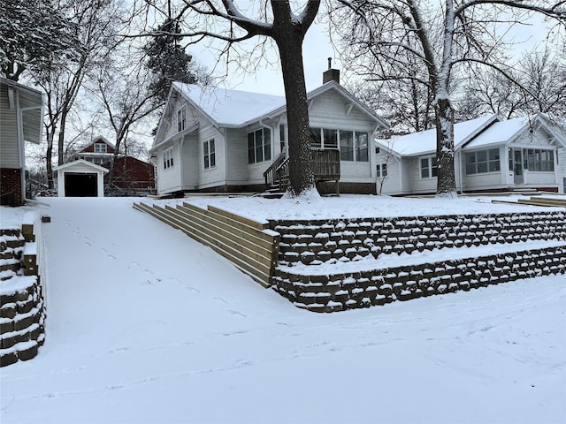 exterior space featuring a garage