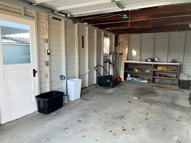 view of garage