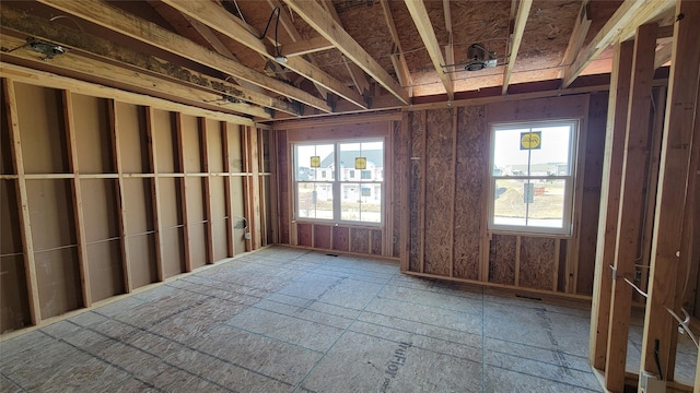 miscellaneous room with a wealth of natural light and visible vents