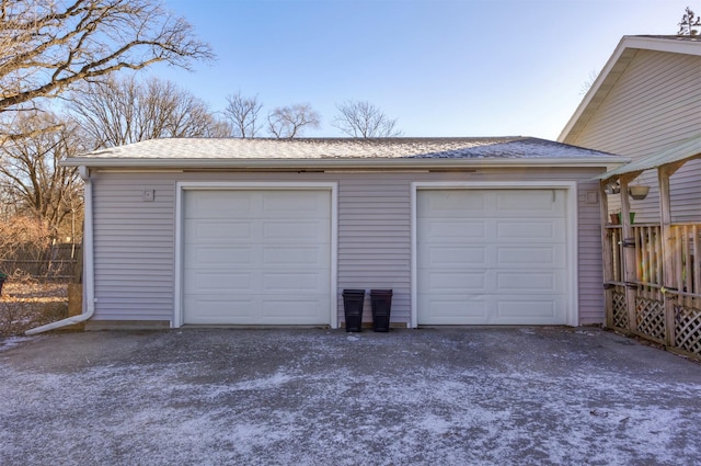 view of garage