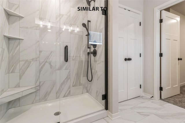 bathroom featuring walk in shower