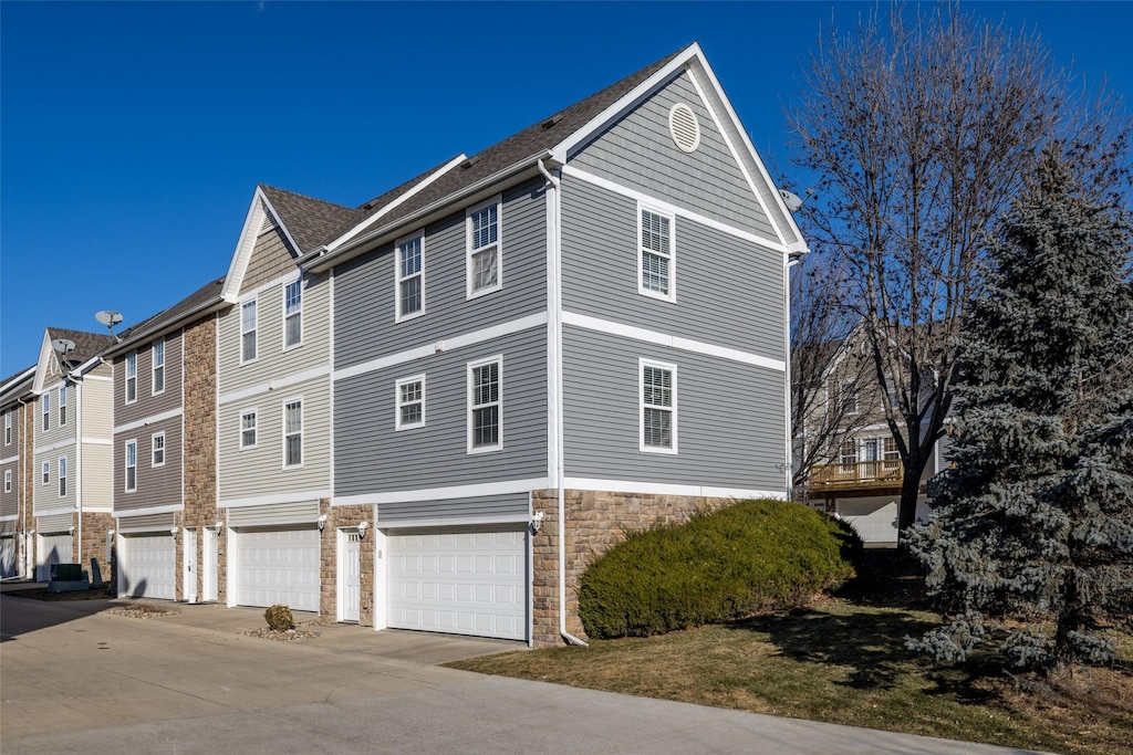 exterior space featuring a garage