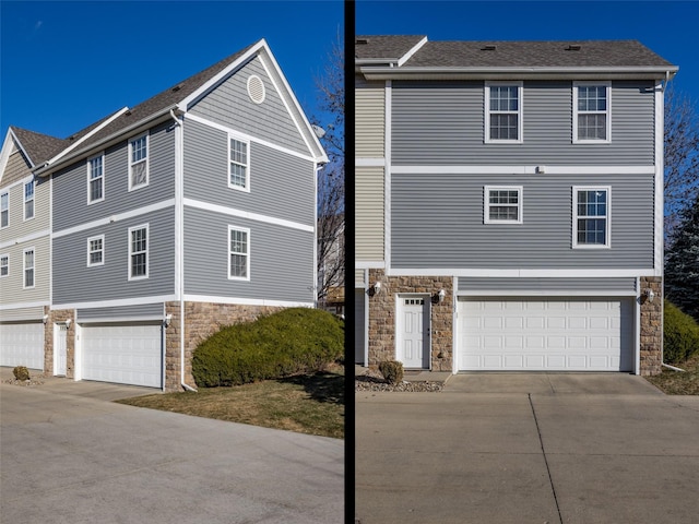 view of property with a garage