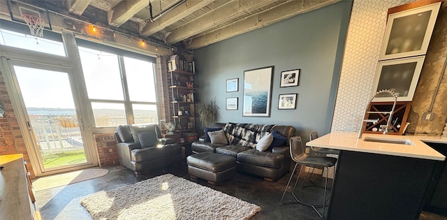 living room with plenty of natural light