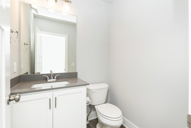 bathroom with toilet and vanity