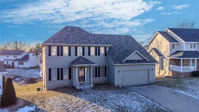 view of front facade featuring a garage