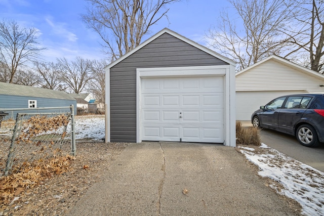 view of garage