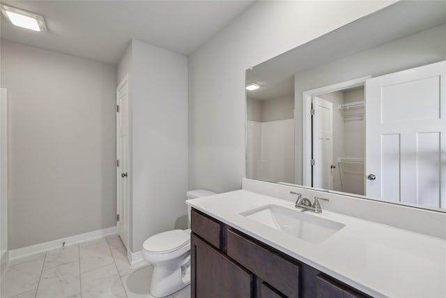 2008 White Oak Ln, Granger, IA 50109 - full bath featuring vanity, marble finish floors, and a shower