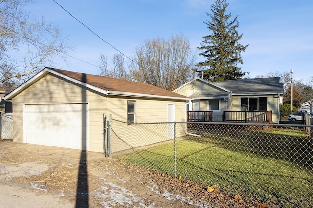 view of side of property with a yard