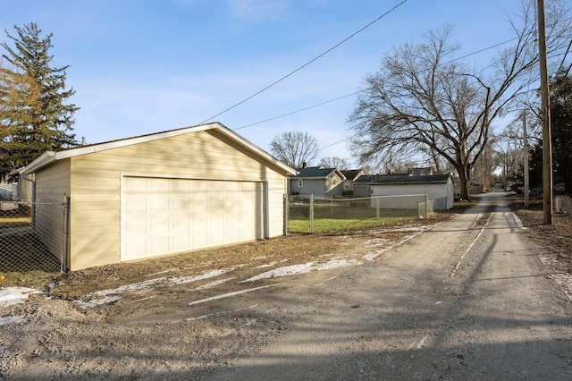 view of garage