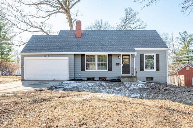 view of front facade with a garage