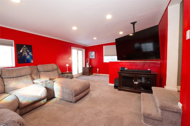 view of carpeted living room