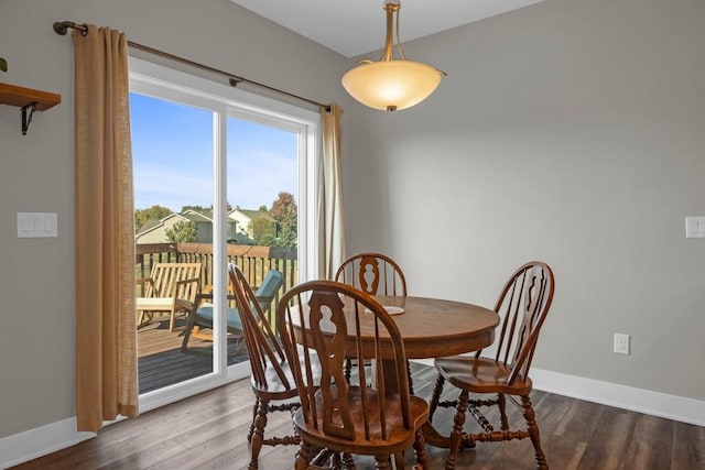 dining room featuring dark wood-type flooring