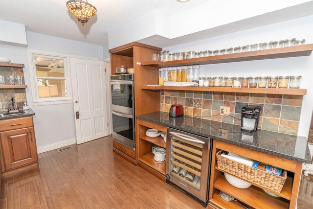 interior space with sink and beverage cooler