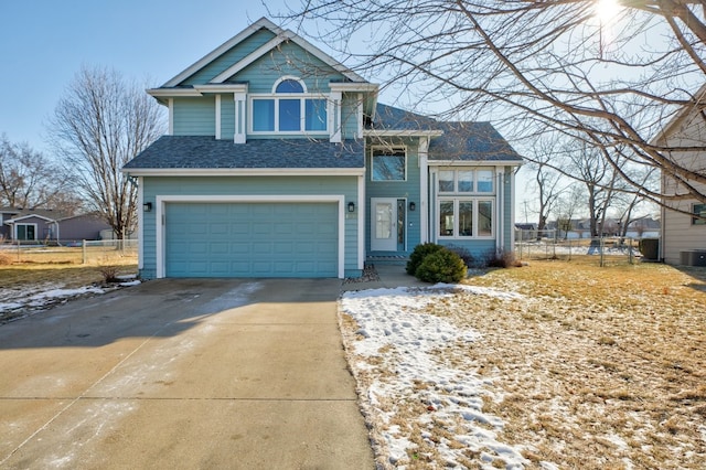 view of front facade with a garage