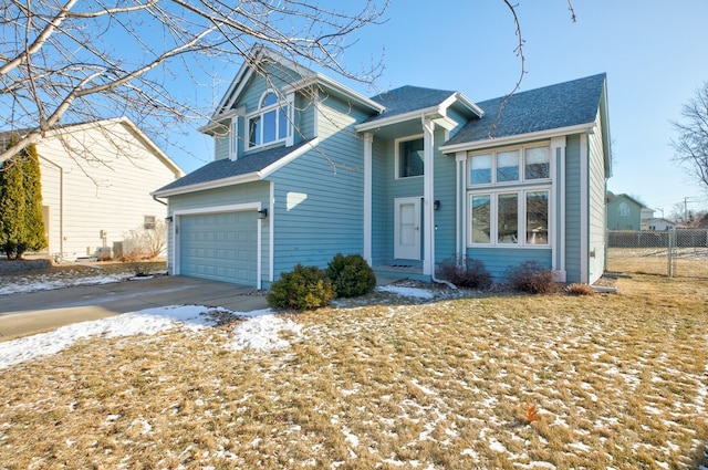 front of property featuring a garage